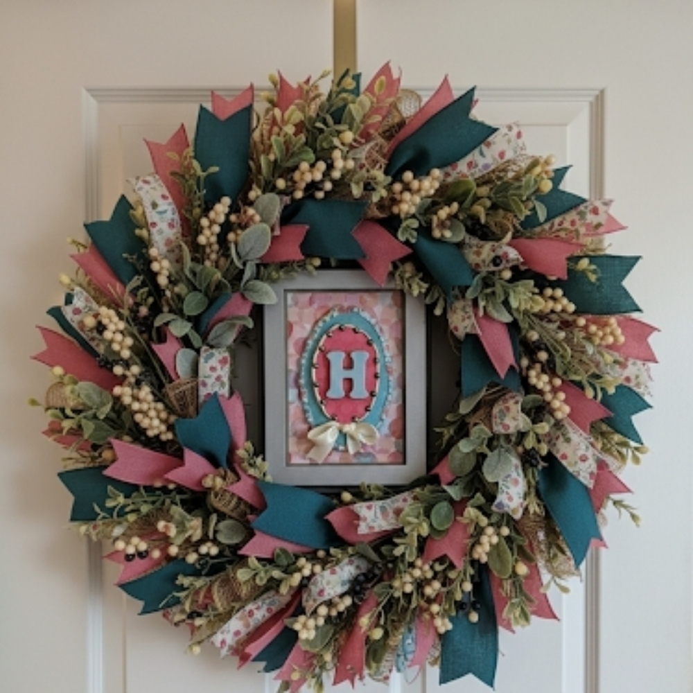 Hand Crafted 3D Initials "H" Framed Design wall hang/stand display.